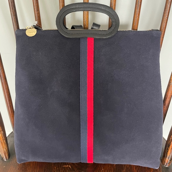 NWT Clare V Marcelle Backpack Tote Navy Suede - Picture 1 of 2